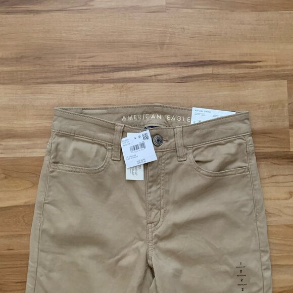 American Eagle Jegging Womens 2 Tan High Rise Next Level Stretch Skinny Pants - Picture 3 of 11
